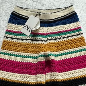NWT ZARA Colorful Crotchet pants